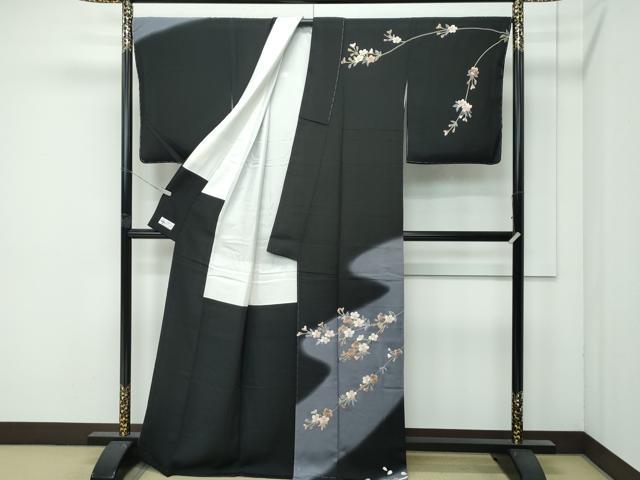 平和屋本店●極上 世界的ファッションデザイナー 山本寛斎 kansaiブランド 訪問着 刺繍 黒地 金彩 やまと誂製 逸品 未使用 CZAA4532s6