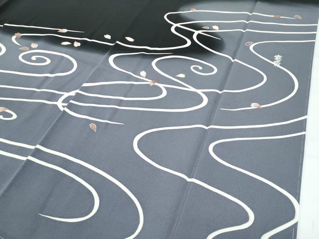 平和屋本店●極上 世界的ファッションデザイナー 山本寛斎 kansaiブランド 訪問着 刺繍 黒地 金彩 やまと誂製 逸品 未使用 CZAA4532s6
