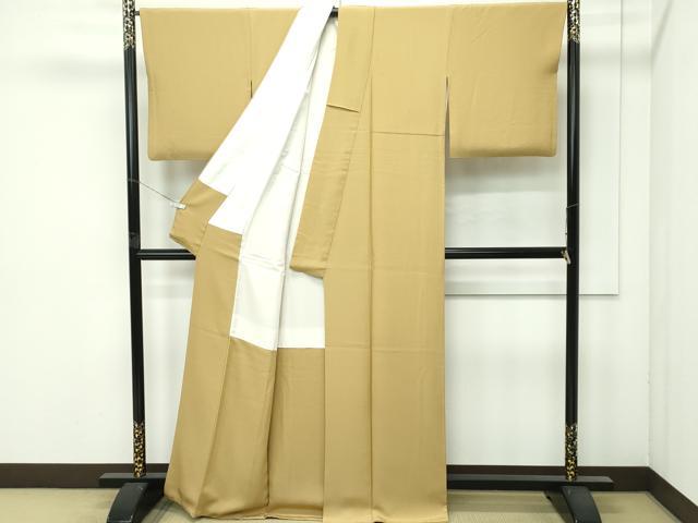 平和屋着物●極上 色無地 黄橡色 逸品 CZAA4562s6