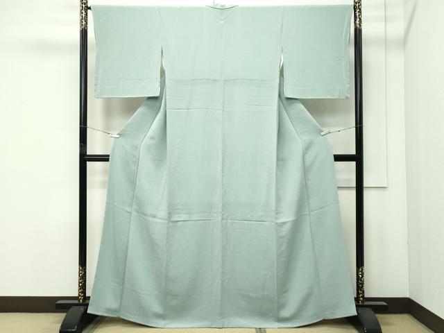 平和屋着物●極上 色無地 薄青色 鬼しぼ縮緬 西武百貨店扱い 逸品 未使用 CZAA4567s6