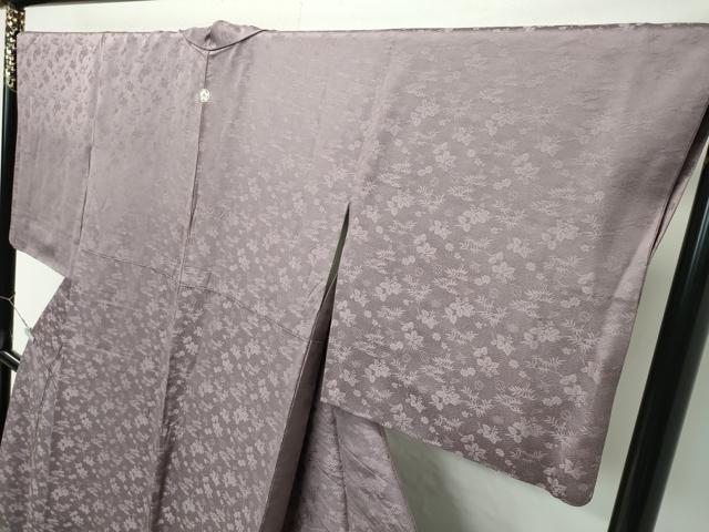 平和屋着物●極上 色無地 江戸鼠色 宝尽くし草花地紋 逸品 CZAA4568s6