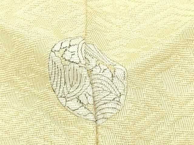 平和屋着物●極上 色無地 淡黄色 草花地紋 逸品 未使用 CZAA4571s6