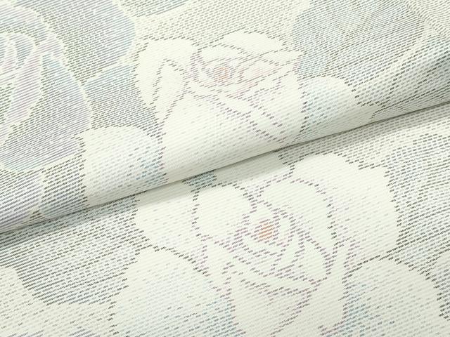 平和屋着物●極上 本場大島紬 白大島 アンサンブル 薔薇 逸品 未使用 CZAA4577s6