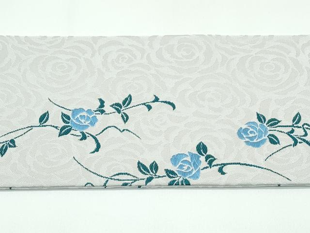 平和屋本店●極上 九寸名古屋帯 唐織 薔薇 バラ やまと誂製 逸品 未使用 CZAA4922s6