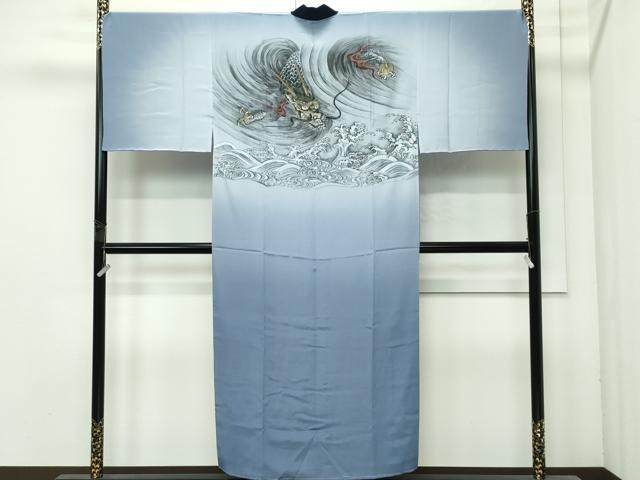 平和屋着物●極上 男性 紬 アンサンブル・長襦袢セット キングサイズ 100亀甲 逸品 未使用 CZAA4582s6