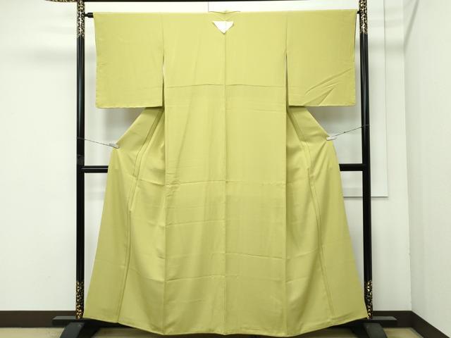 平和屋着物●極上 色無地 青朽葉色 逸品 未使用 CZAA4605s6