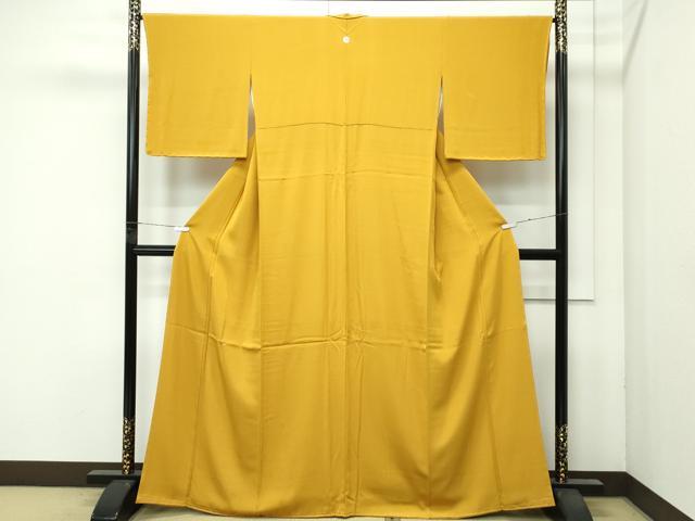 平和屋着物●極上 色無地 山吹茶色 逸品 未使用 CZAA4615s6