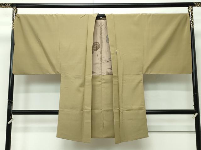 平和屋着物#極上 男性 長羽織 キングサイズ 色無地 油色 大丸扱い 逸品 CZAA4635s6