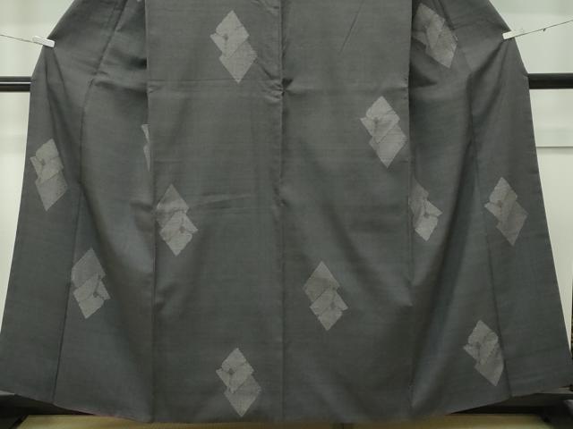 平和屋本店●極上 本場結城紬 重要無形文化財 160亀甲 飛び亀甲柄 菱花文 黒橡色地 大丸扱い 逸品 CZAA4675s6