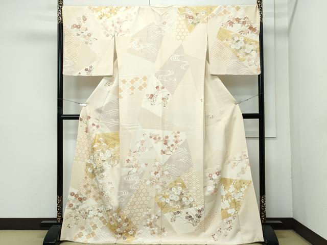 平和屋本店●極上 訪問着 切嵌吉祥花文 金彩 逸品 CZAA4676s6