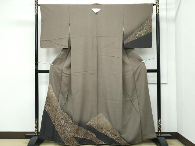 平和屋着物○極上 印傳 訪問着 江戸小紋 鮫小紋柄 花唐草