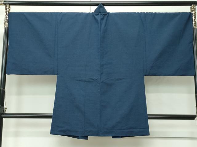 平和屋着物●極上 男性 紬 アンサンブル 色無地 鉄御納戸色 逸品 CZAA4688s6
