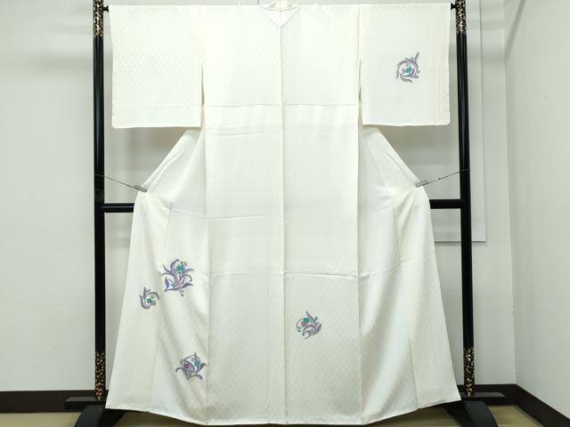 平和屋着物●極上 訪問着 草花文 金彩 鳥の子色地 逸品 未使用 CZAA4714s6