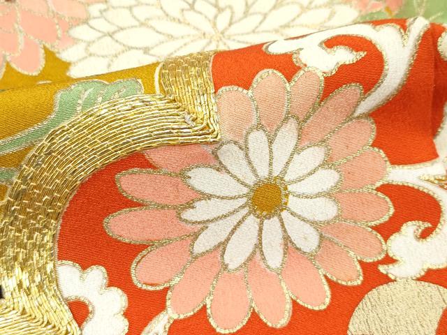 平和屋本店●極上 アンティーク 大正ロマン 振袖 駒刺繍 飛鶴花松文 金銀彩 逸品 CZAA4719s6