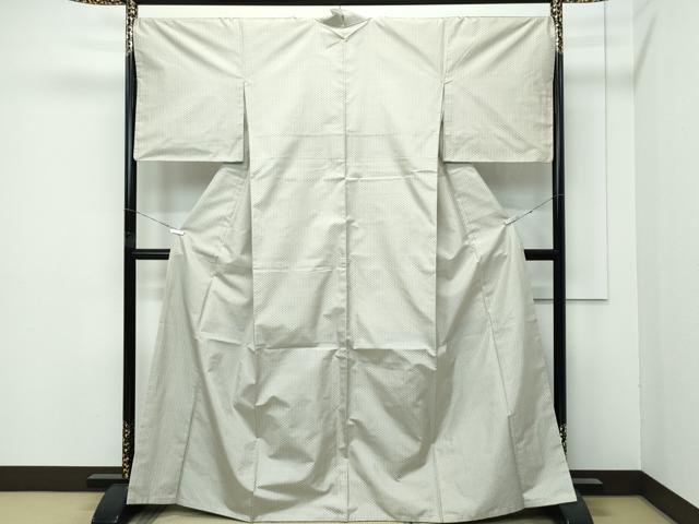 平和屋本店●極上 東郷織物謹製 本場大島紬 白大島 幾何学文様 逸品 CZAA4744s6