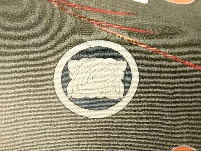 平和屋着物●極上 アンティーク 大正ロマン 振袖 刺繍 松竹梅 暈し染め 黒地 逸品 CZAA4770s6