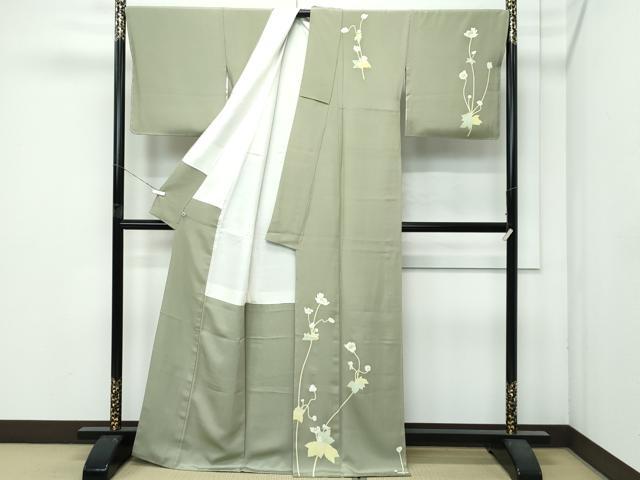 平和屋本店●極上 本加賀友禅作家 由水煌人 訪問着 草花文 油色地 さが美扱い 逸品 未使用 CZAA4777s6