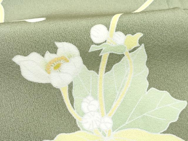 平和屋本店●極上 本加賀友禅作家 由水煌人 訪問着 草花文 油色地 さが美扱い 逸品 未使用 CZAA4777s6