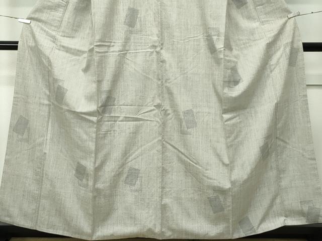 平和屋着物●極上 本場結城紬 重要無形文化財 100亀甲 飛び亀甲柄 色紙重ね文様 灰汁色地 逸品 CZAA4781s6
