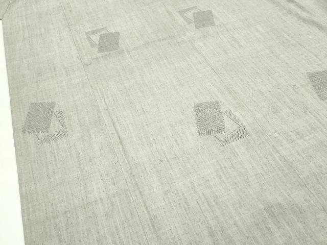 平和屋着物●極上 本場結城紬 重要無形文化財 100亀甲 飛び亀甲柄 色紙重ね文様 灰汁色地 逸品 CZAA4781s6