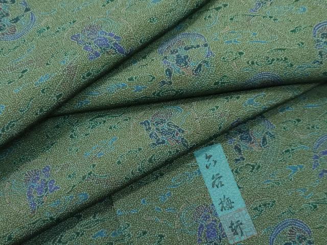 平和屋本店●極上 人間国宝 初代 六谷梅軒(六谷紀久男) 錐彫り 重要無形文化 財伊勢型紙 江戸小紋 風神雷神 逸品 CZAA4783s6