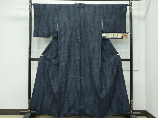 平和屋着物●極上 本場結城紬 重要無形文化財 100亀甲 草木文 証紙付き 逸品 CZAA5746s6
