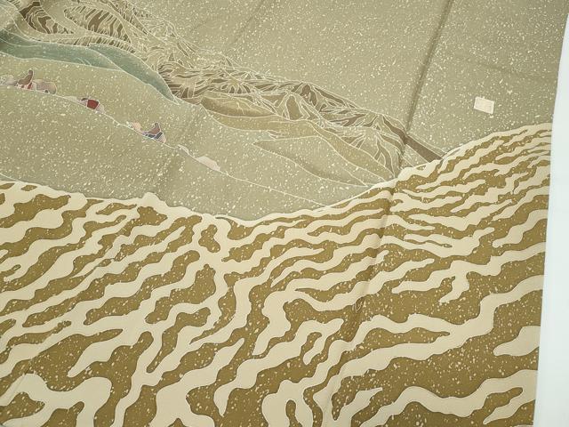 平和屋着物●極上 倉染匠 猟彩友禅作家 倉翔篁 訪問着 シルクロード 油色地 逸品 CZAA4790s6