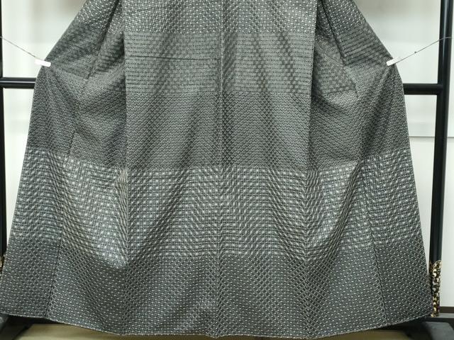 平和屋本店●極上 訪問着 総刺繍 刺し子 紬地 吉祥文 黒地 逸品 未使用 CZAA4796s6