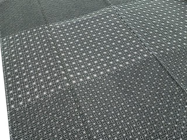 平和屋本店●極上 訪問着 総刺繍 刺し子 紬地 吉祥文 黒地 逸品 未使用 CZAA4796s6