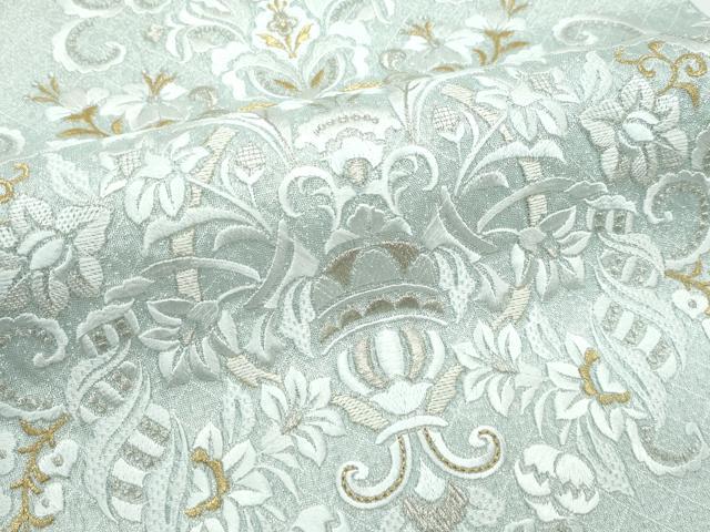平和屋着物●極上 スリーシーズン 春夏秋 太鼓柄袋帯 総刺繍 更紗花唐草文 金銀糸 逸品 未使用 CZAA4815s6