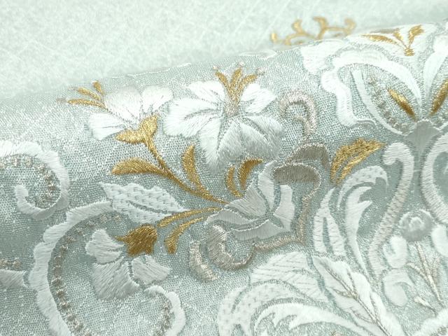 平和屋着物●極上 スリーシーズン 春夏秋 太鼓柄袋帯 総刺繍 更紗花唐草文 金銀糸 逸品 未使用 CZAA4815s6