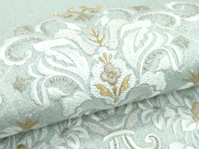 平和屋着物●極上 スリーシーズン 春夏秋 太鼓柄袋帯 総刺繍 更紗花唐草文 金銀糸 逸品 未使用 CZAA4815s6