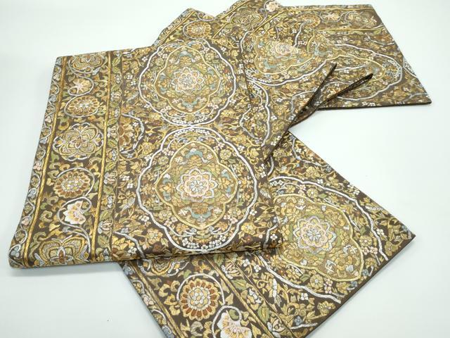 平和屋本店●極上 六通柄袋帯 総刺繍 駒刺繍 正倉院花唐草文 金銀糸 逸品 CZAA4817s6