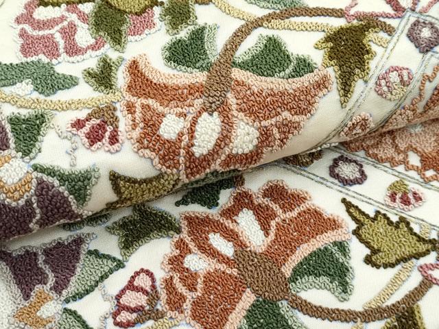 平和屋本店●極上 袋帯 中国三大刺繍 総相良刺繍 正倉院花文 金糸 逸品 CZAA4819s6