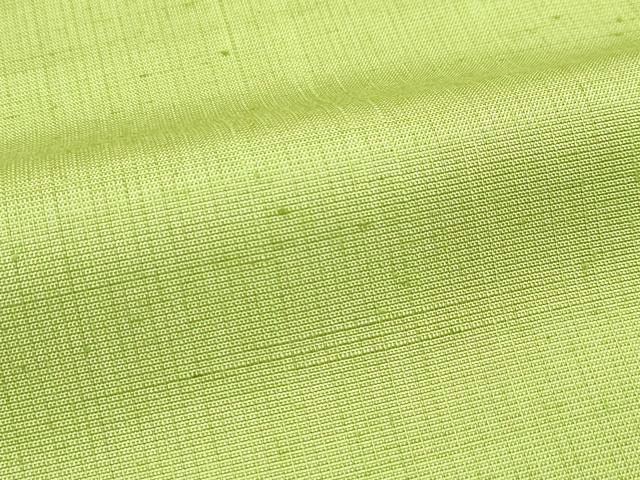 平和屋着物●極上 結城紬 アタカスシルク 色無地 抹茶色 証紙付き 逸品 CZAA4873s6