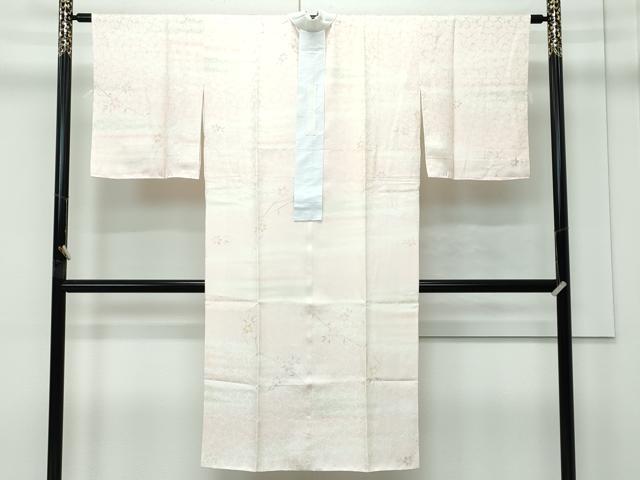平和屋本店●極上 訪問着・長襦袢セット 駒刺繍 松竹梅文箱花文 暈し染め 金彩 丁子色地 逸品 CZAA4878s6
