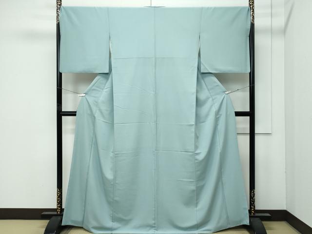 平和屋着物●極上 洗える最高級着物 <英>はなぶさ謹製 色無地 薄青色 逸品 CZAA4888s6