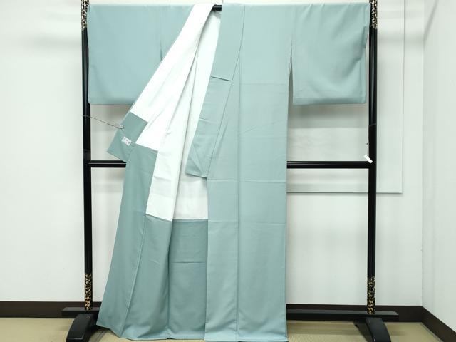 平和屋着物●極上 洗える最高級着物 <英>はなぶさ謹製 色無地 薄青色 逸品 CZAA4888s6