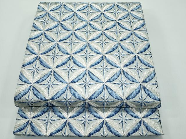 平和屋着物●極上 両面 六通柄袋帯 七宝文 花織 銀糸 逸品 未使用 CZAA4936s6
