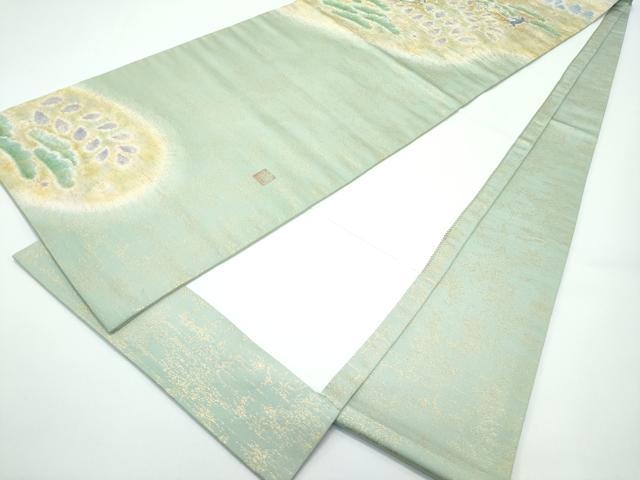平和屋着物●極上 九寸開き名古屋帯 作家物 絞り 鳥獣戯画 金通し地 逸品 CZAA4958s6