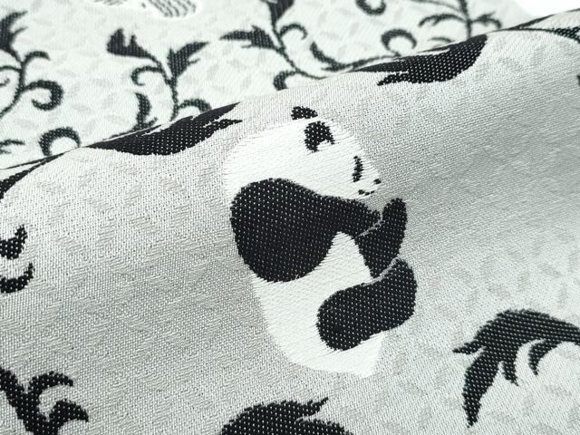 平和屋本店●極上 西陣 田中伝 両面 半幅帯 竹 パンダ ぱんだ 逸品 未使用 CZAA4960s6