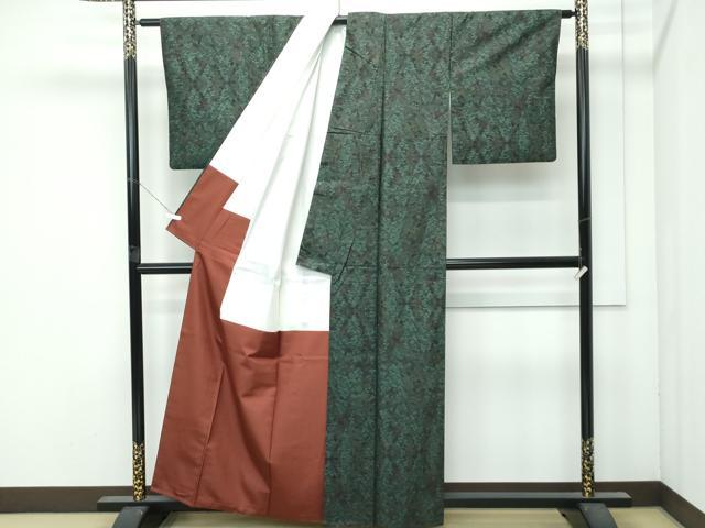 平和屋着物●極上 本場大島紬 吉三郎 9マルキ 樹林花文 反端付き 逸品 CZAA4964s6