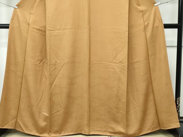 平和屋着物●極上 色無地 黄唐茶色 紗綾形地紋 逸品 CZAA4967s6