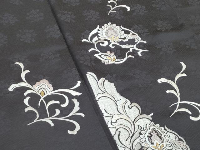 平和屋着物●極上 訪問着 総刺繍 更紗唐草文 金糸 檳榔子染色地 逸品 CZAA4980s6