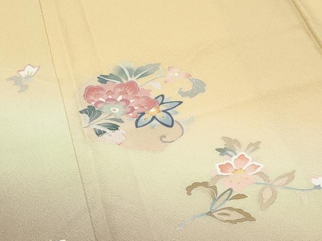 平和屋着物●極上 訪問着 草花文 暈し染め 飴色地 逸品 CZAA4981s6