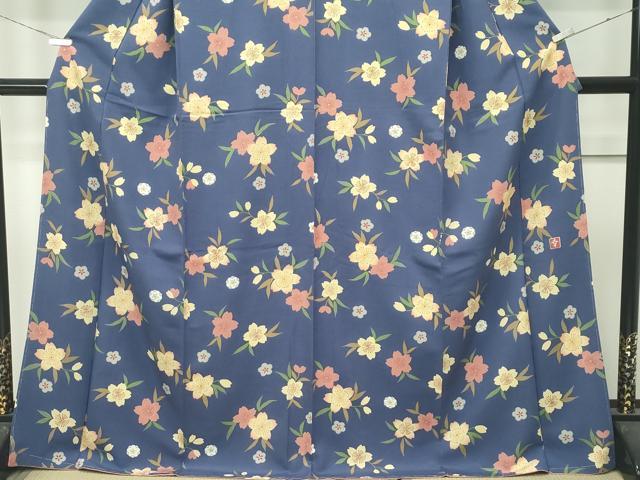 平和屋着物●極上 ファッションデザイナー 花井幸子 小紋 草花文 金彩 褐色地 逸品 未使用 CZAA4985s6