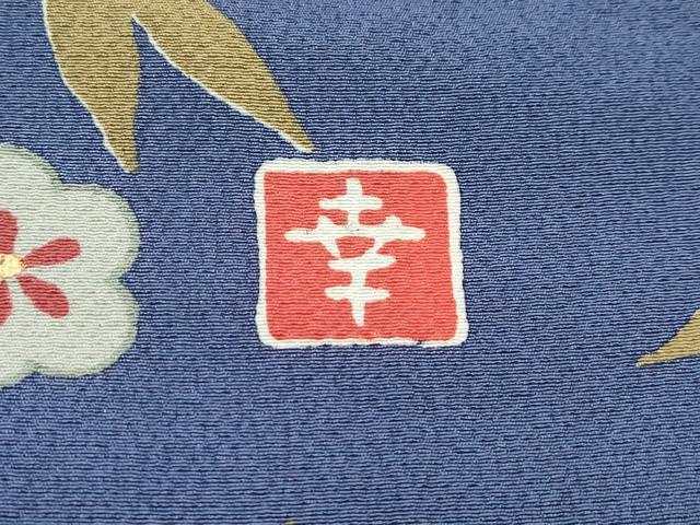 平和屋着物●極上 ファッションデザイナー 花井幸子 小紋 草花文 金彩 褐色地 逸品 未使用 CZAA4985s6