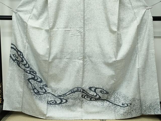 平和屋着物●極上 訪問着 紬地 流水文 逸品 CZAA4998s6