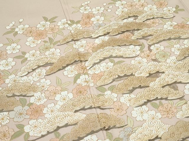 平和屋本店●極上 訪問着 総刺繍 中国三大刺繍 相良刺繍 花松文 金糸 香色地 逸品 CZAA5019s6