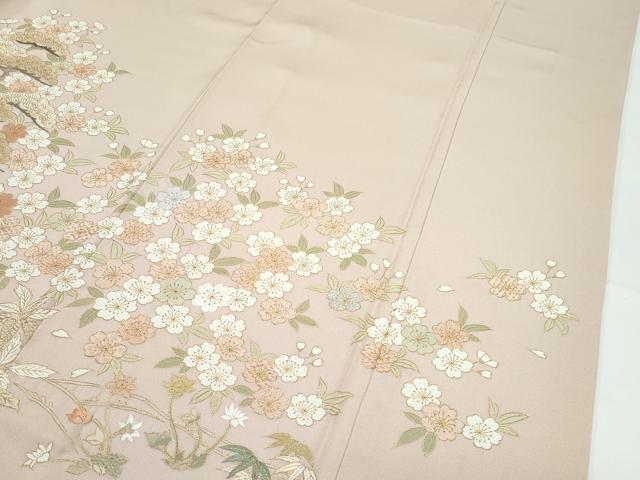 平和屋本店●極上 訪問着 総刺繍 中国三大刺繍 相良刺繍 花松文 金糸 香色地 逸品 CZAA5019s6